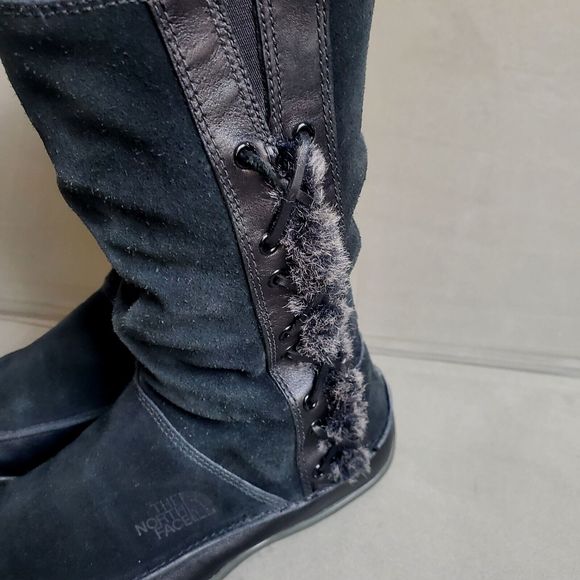 The North Face Josie II Black Suede Faux Fur Tall Boots Women’s 7 Primaloft 200 - Picture 4 of 14